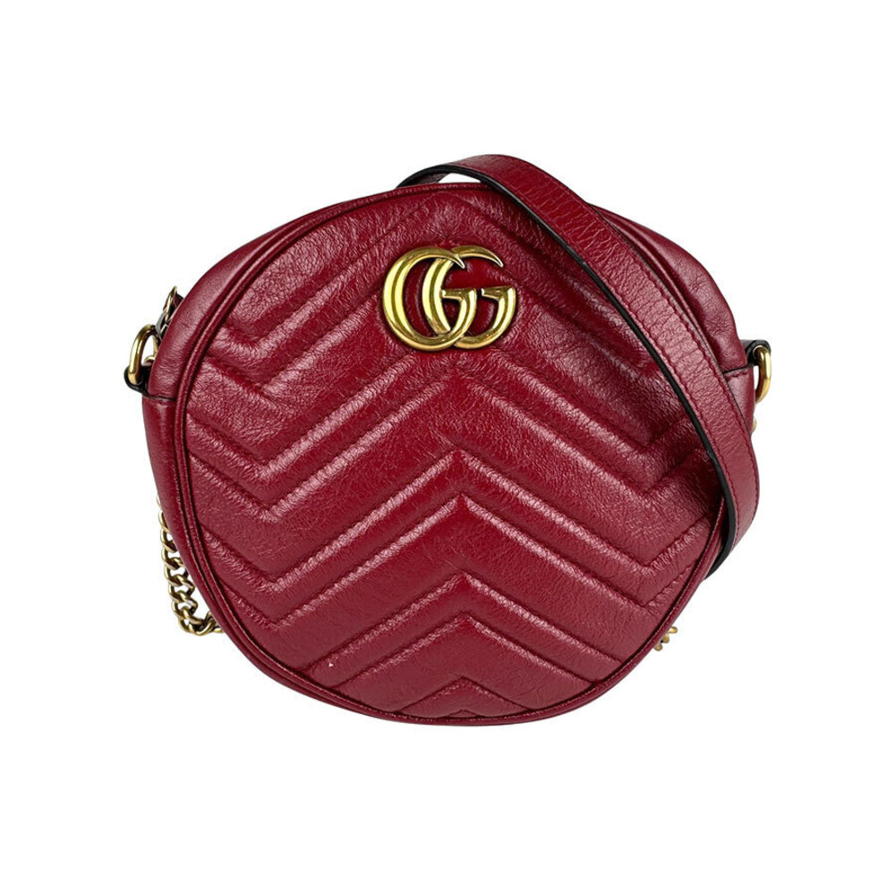 Gucci GG Marmont Leather Shoulder Bag Red